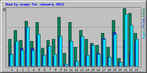 Hourly usage for January 2012